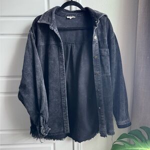 Oversized black shacket